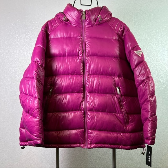 Guess Women’s Hooded Puffer Jacket Size 2X - Picture 1 of 15